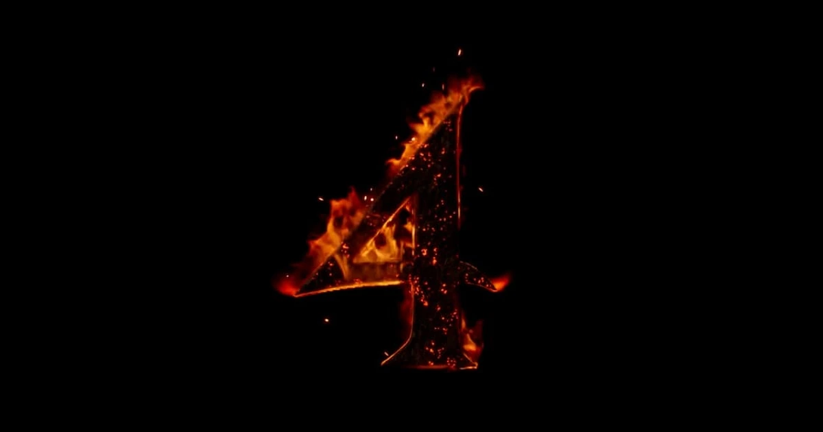 The flaming numeral 4 from the RuneScape 4 reveal